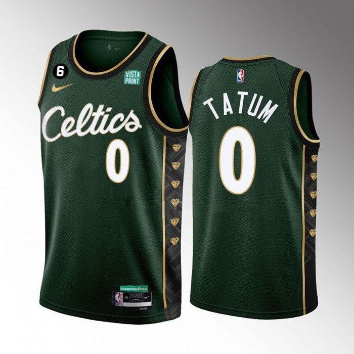 Men's Boston Celtics #0 Jayson Tatum Green 2022-23 City Edition Stitched Basketball Jersey